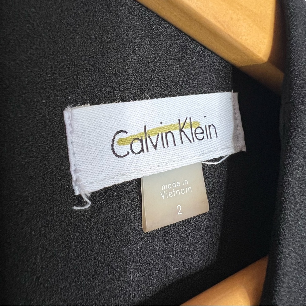 Calvin Klein Ilusion Trim Fit Flare Midi Dress Cocktail Girls Night Size 2 - Picture 4 of 10